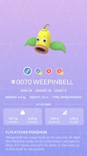 Weepinbell Pokédex entry