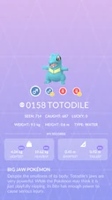 Totodile Pokédex entry