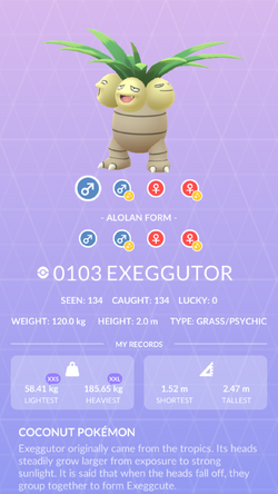 Exeggutor, Pokédex