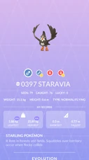 Staravia Pokédex entry