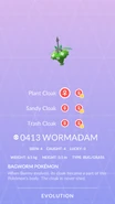 Plant Wormadam Pokédex entry