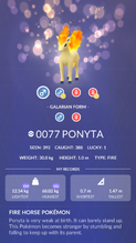 Ponyta Pokédex entry