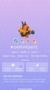 Pignite Pokédex entry