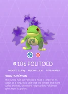 Politoed Shadow Pokédex entry