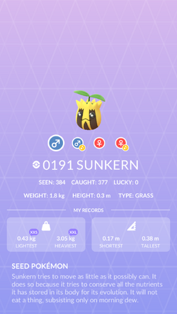 Pokemon 2191 Shiny Sunkern Pokedex: Evolution, Moves, Location, Stats