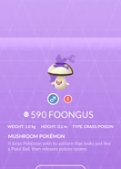 Foongus Shadow Pokédex entry