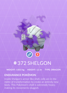 Shelgon Shadow Pokédex entry