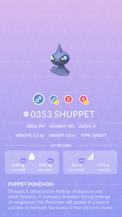 Shuppet, Pokémon GO Wiki