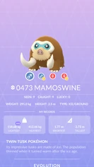 Mamoswine Pokédex entry