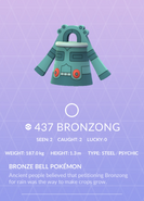 Bronzong Pokédex entry