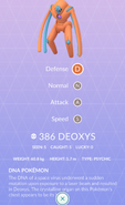 Deoxys Defense Pokedex