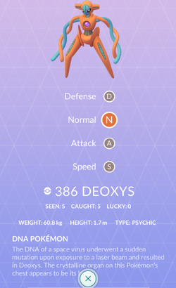 Deoxys, Pokémon GO Wiki