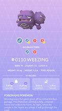 Weezing Pokédex entry
