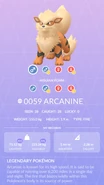 Arcanine Pokédex entry