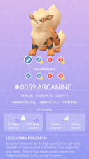 Arcanine Pokedex