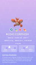 Corphish Pokédex entry
