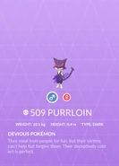 Purrloin Shadow Pokédex entry