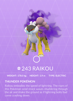 Raikou - #243 -  Pokédex