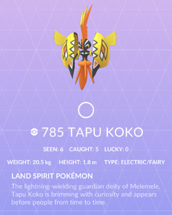 Pokemon 785 Tapu Koko Pokedex: Evolution, Moves, Location, Stats