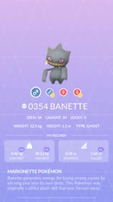 Banette Pokédex entry