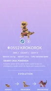 Krokorok Pokédex entry