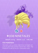 Ninetales Shadow Pokédex entry