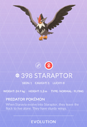 Staraptor Pokédex entry
