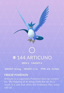 Articuno - #144 -  Pokédex