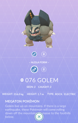 Golem - Forma de Alola (Pokémon) - Pokémon GO