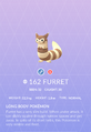 Entrada de Furret en la Pokédex