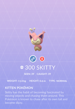 Skitty - #300 -  Pokédex