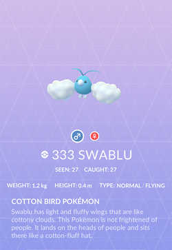 Swablu - #333 -  Pokédex