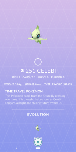 Celebi  Pokédex