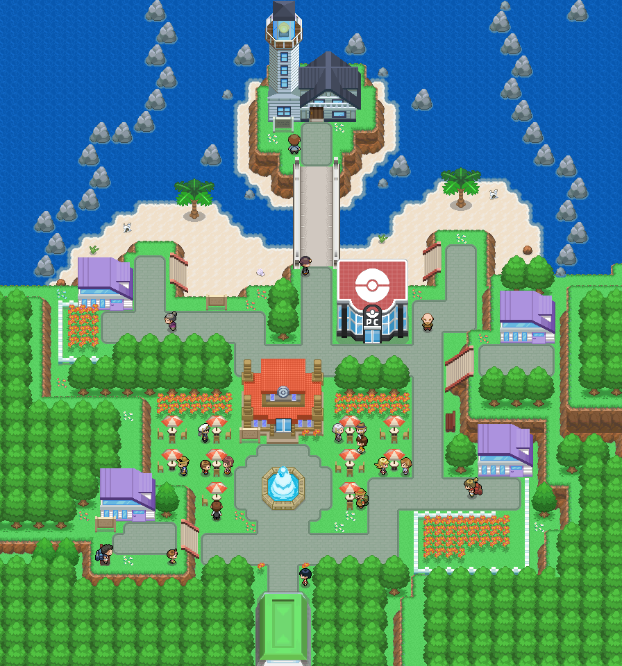 Pokemon town. Покемоны Фортри - Сити. Город покемонов. Город Фортри в покемоне. Карта покемон Эмеральд.