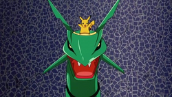 Rayquaza and Pikachu