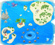 Screenshot of the Summer Island treasure map.
