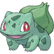 O pokémon inicial de grama, Bulbasaur.