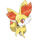 O pokémon inicial de fogo, Fennekin.