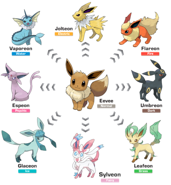 As Eeveelutions equilibram os tipos pokémon