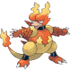 Magmar, encontrado somente em Pokémon Green.