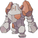 O pokémon inteiramente feito de pedra, Regirock.