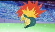 EP033 Cyndaquil generando rueda de fuego