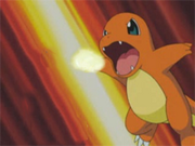 Charmander usando Puño Trueno