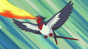 Swellow usando Lanzallamas