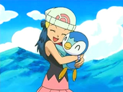 Dawn abraza Piplup