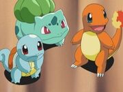 Bulbasaur Charmander y Squirtle