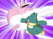 EP009 Munchlax usando golpe centrado en Wigglytuff