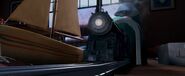 A model train resembling the Polar Express