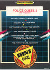 Police Quest 2 Hintbook