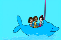 Lila, Shani, and Anna Dolphin ride